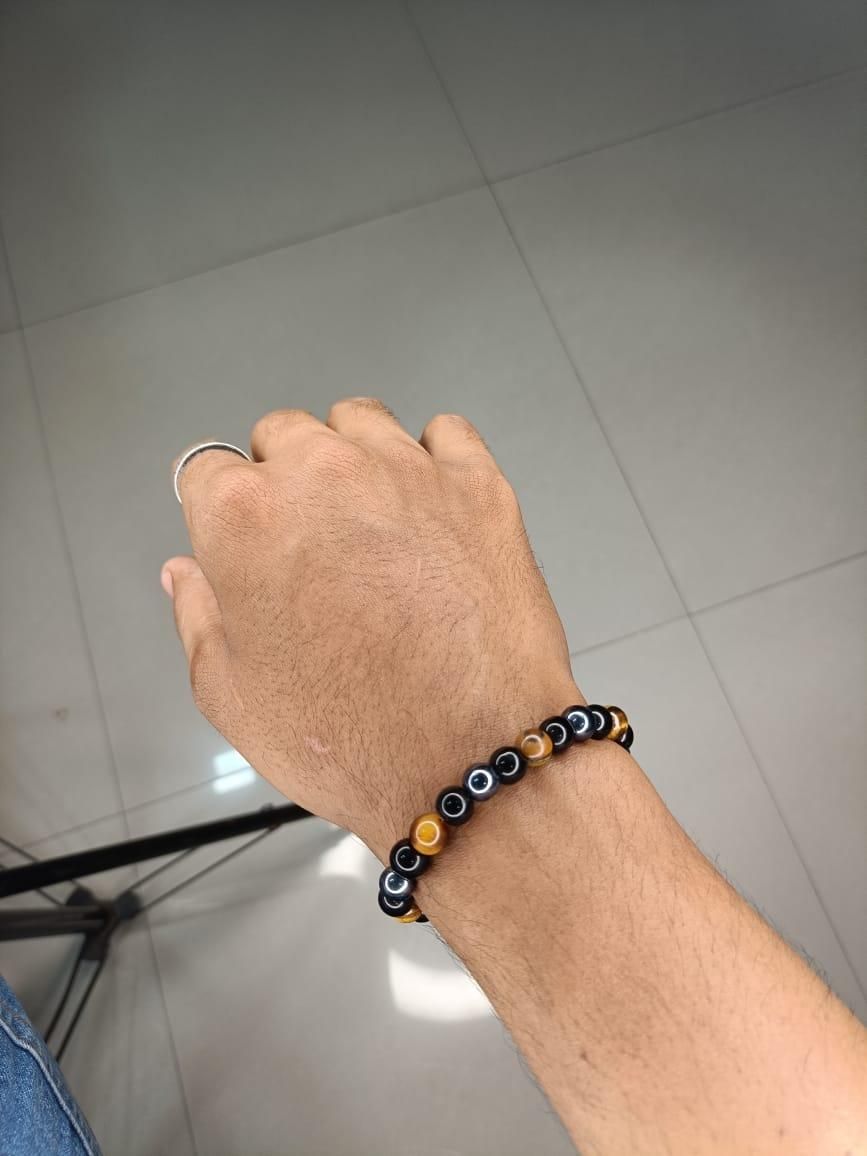 Tiger Eye Black Beaded Bracelet