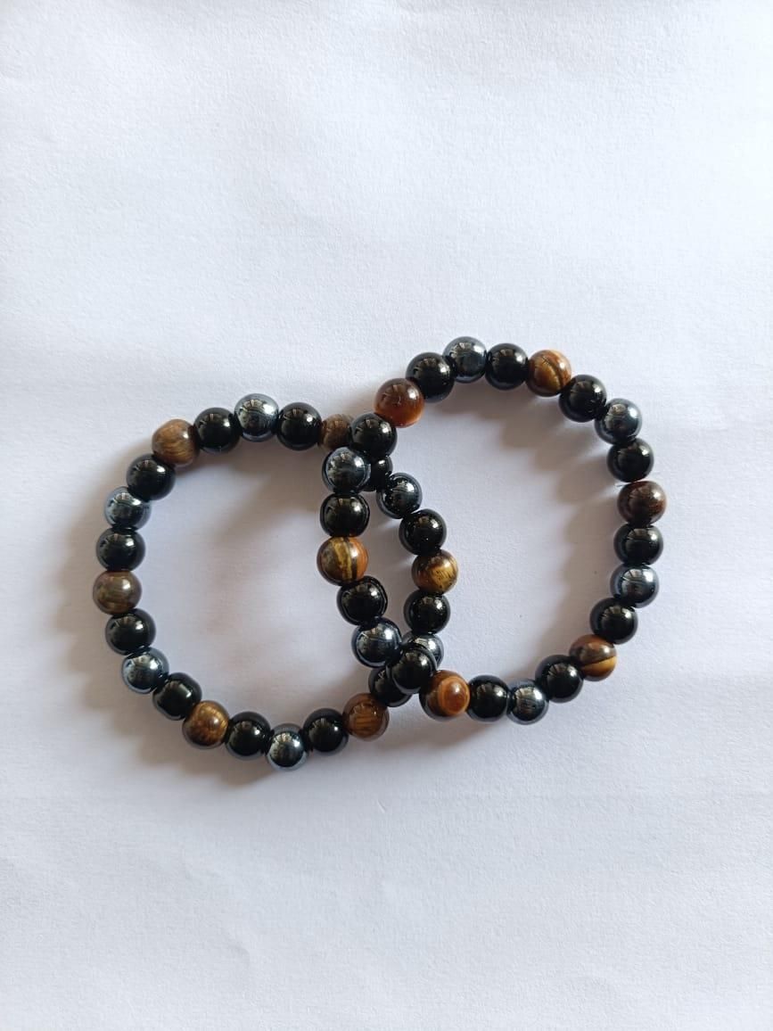 Tiger Eye Black Beaded Bracelet