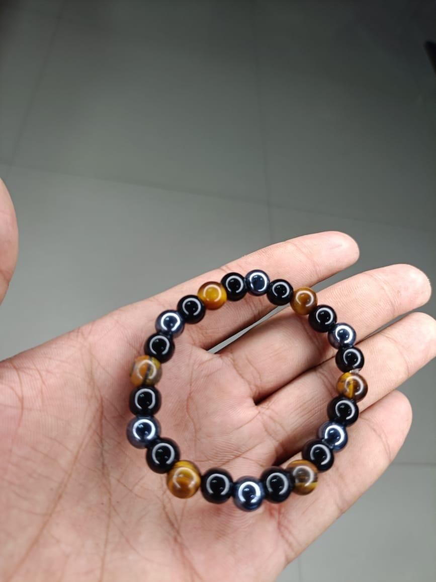 Tiger Eye Black Beaded Bracelet