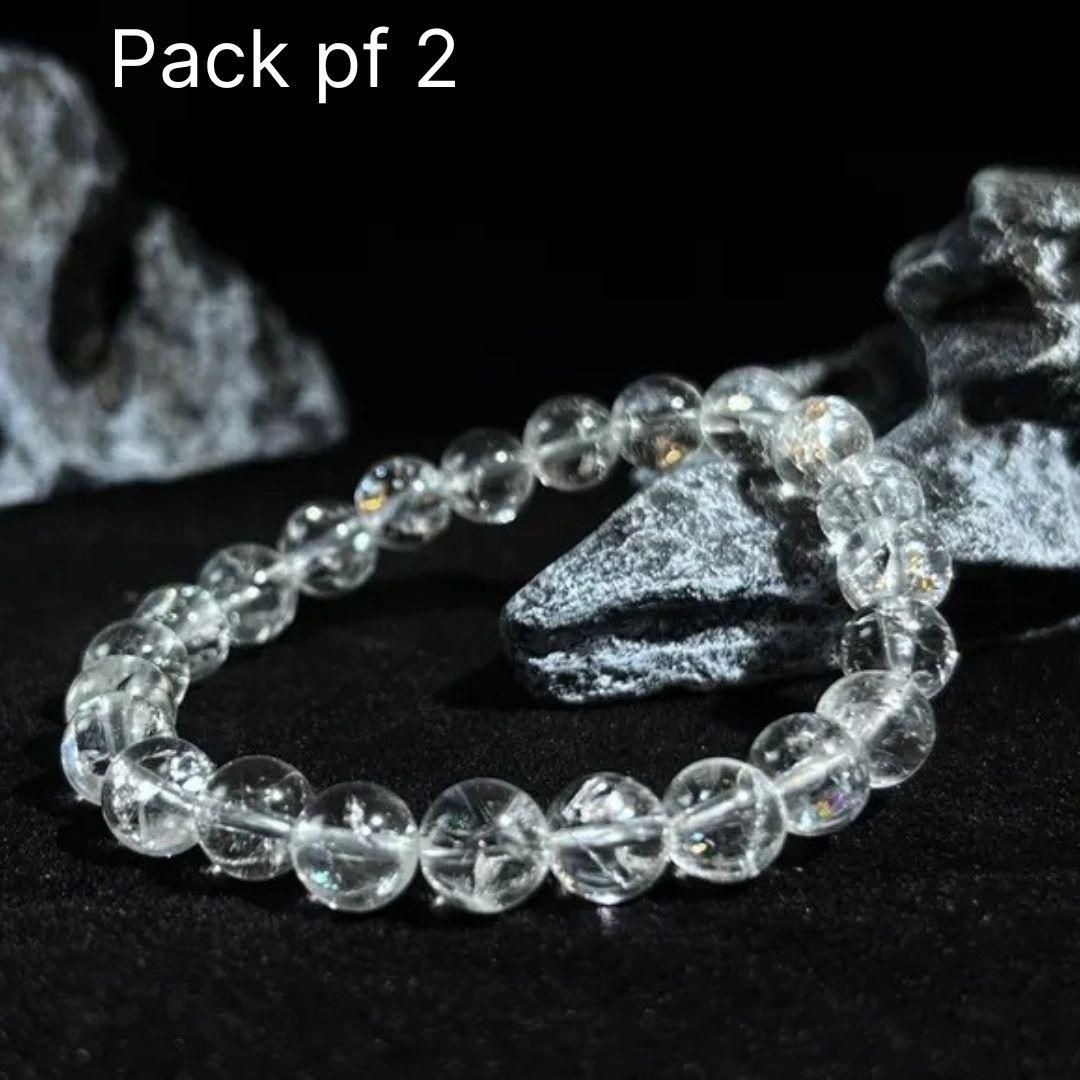 Glass Beads Transparent Bracelet (Pack of 2)